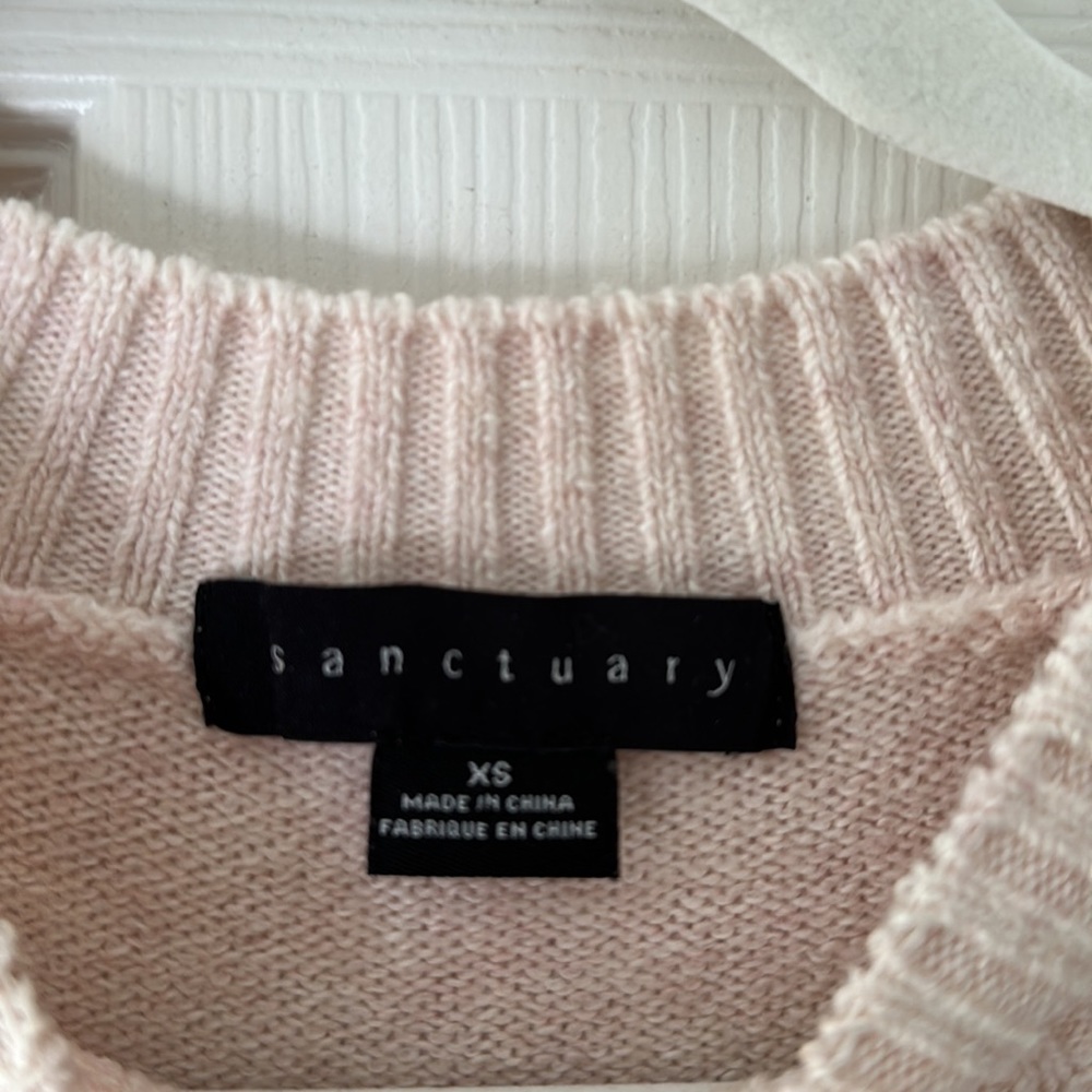 Sanctuary Fringe Cream Cozy Sweater XS - Picture 9 of 12